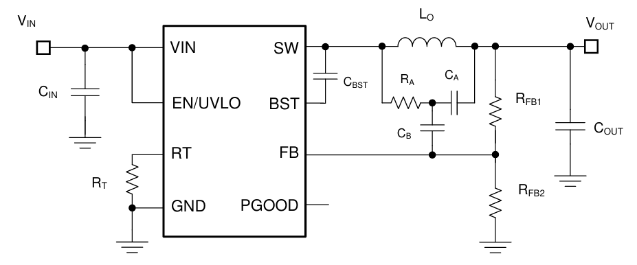Schaltplan - Texas Instruments LM5168E Synchroner Abwärtswandler